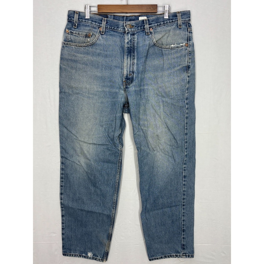 Levi's 550 Straight Jeans Mens Blue‎ Denim Relaxed Fit Distressed 38x30 Vintage